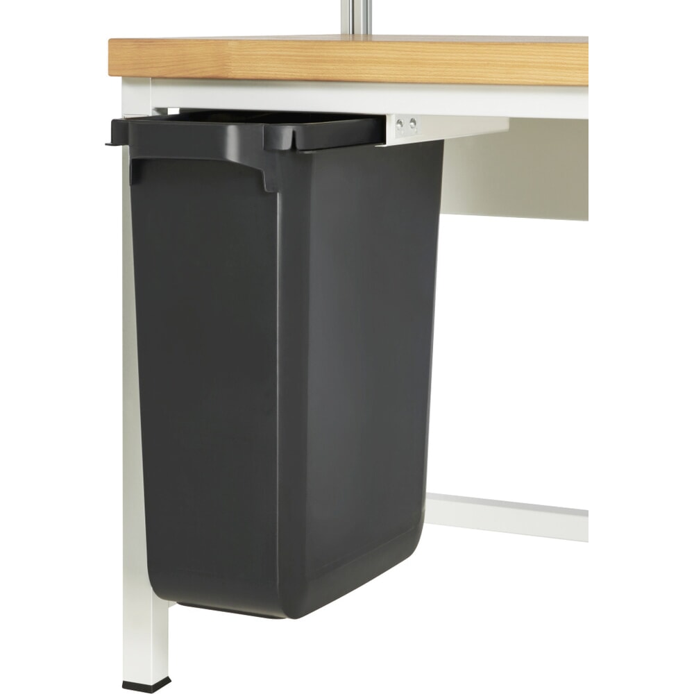 Produktabbildung Nr. 2: Ausziehbarer Mülleimer für RAU Packtisch, zur Untertischmontage, Volumen 60 l, schwarz