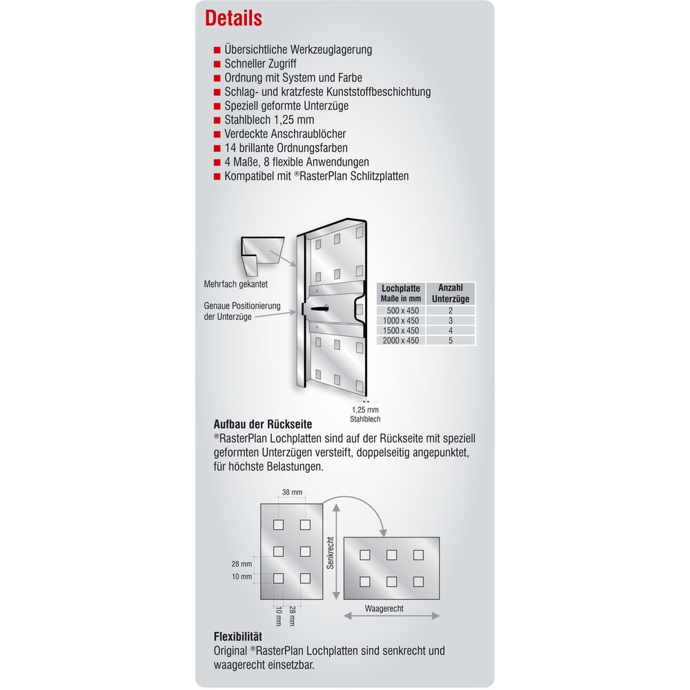 Produktabbildung Nr. 2: Kappes RasterPlan Lochplatten-Einsteigerset, mit Werkzeughaltersortiment, HxBxT 450 mm x 1000 mm x 150 mm, 15-teilig, enzianblau
