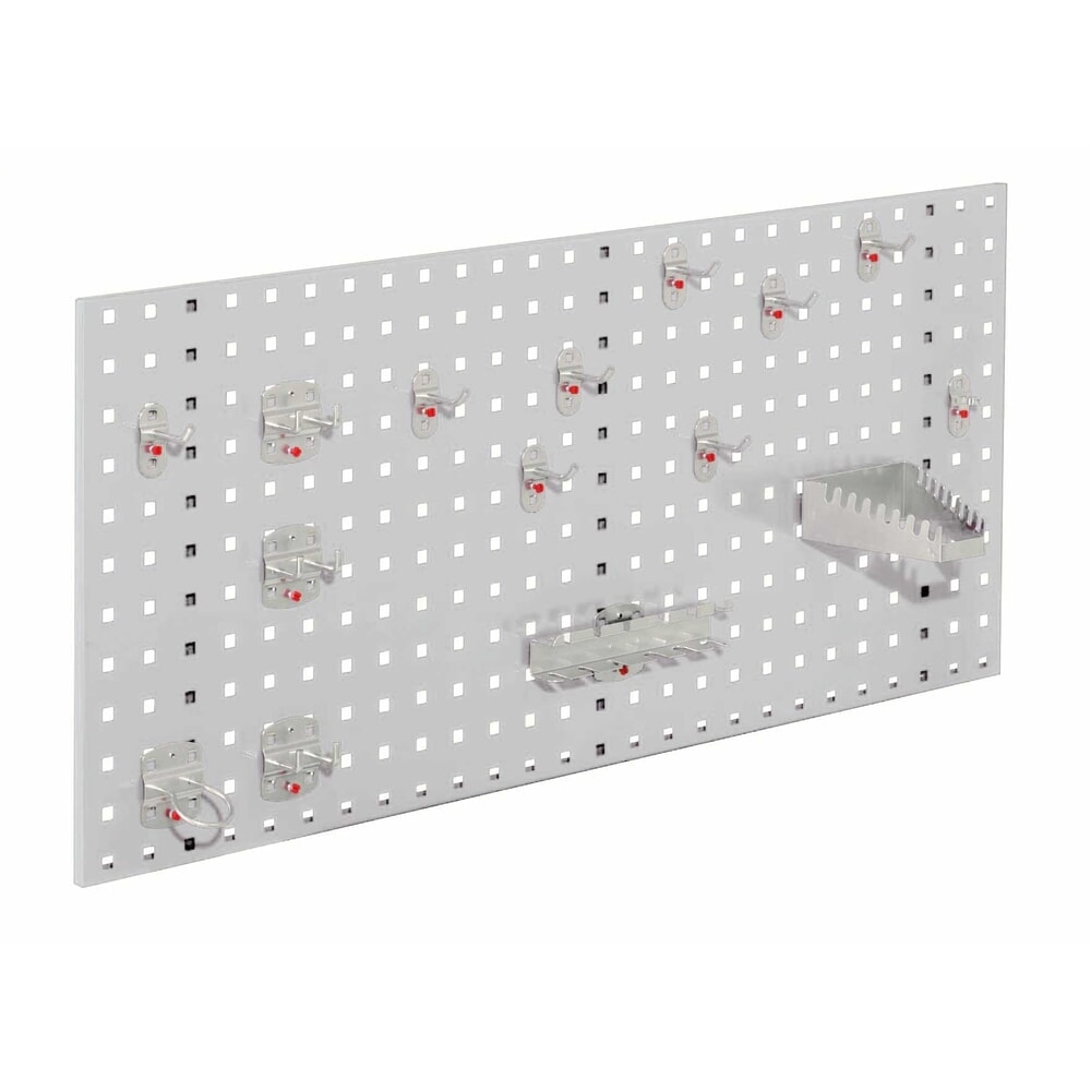 Produktabbildung: Kappes RasterPlan Lochplatten-Einsteigerset, mit Werkzeughaltersortiment, HxBxT 450 mm x 1000 mm x 150 mm, 15-teilig, lichtgrau