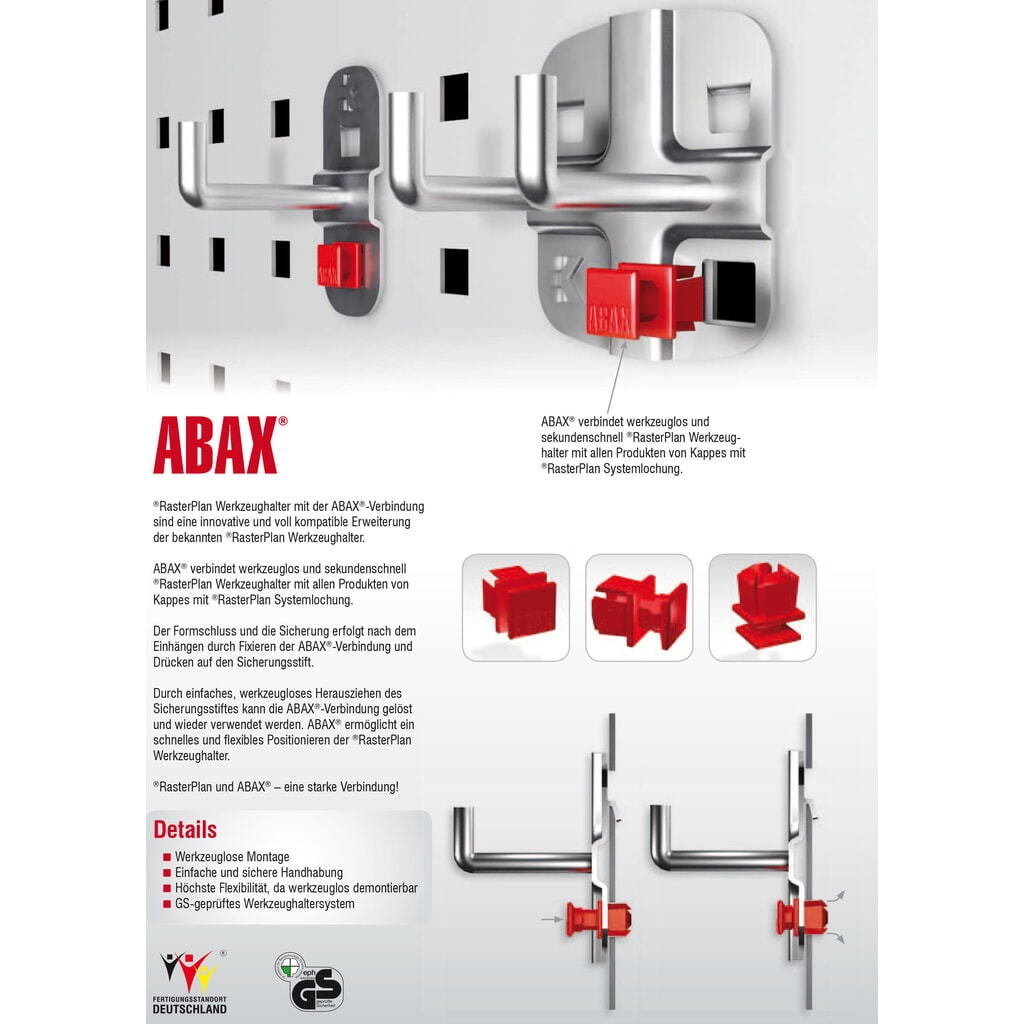 Produktabbildung Nr. 2: Kappes ABAX Rohrhalter, alufarben, Tiefe 110 mm