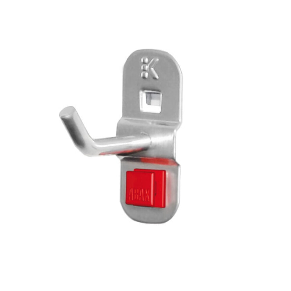 Produktabbildung: Kappes ABAX Werkzeughalter für Lochplatten, alufarben, schräges Hakenende, Tiefe 50 mm