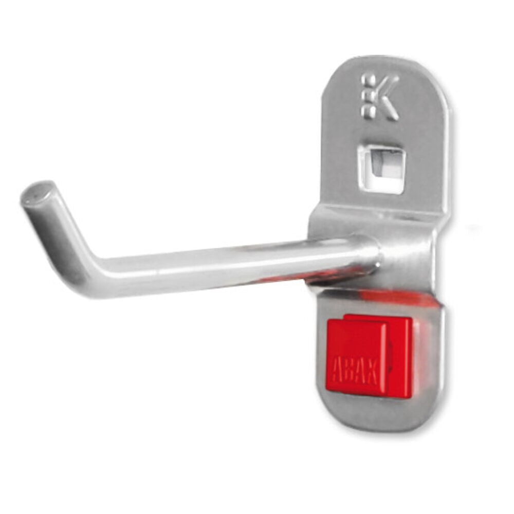 Produktabbildung: Kappes ABAX Werkzeughalter für Lochplatten, alufarben, schräges Hakenende, Tiefe 100 mm