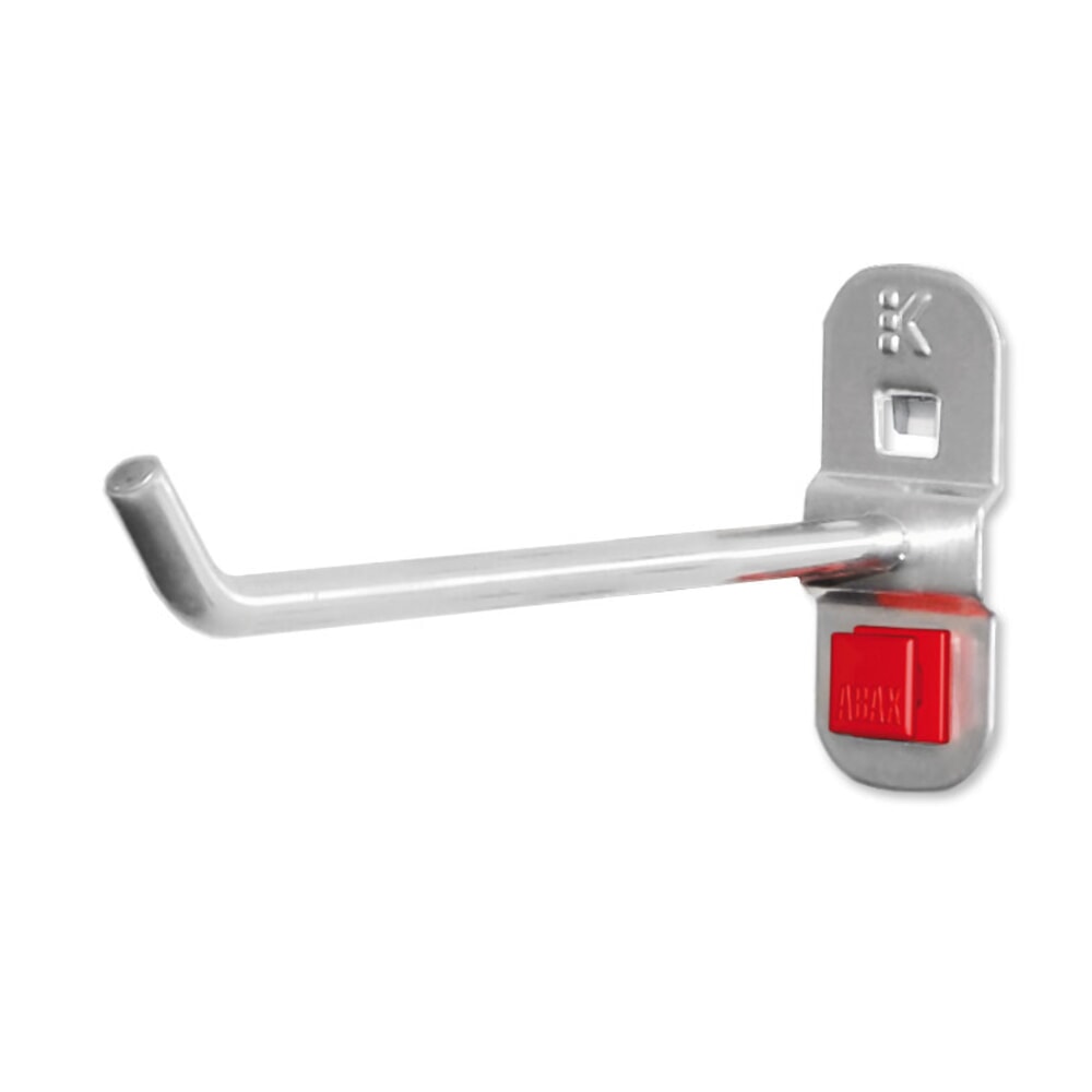 Produktabbildung: Kappes ABAX Werkzeughalter für Lochplatten, alufarben, schräges Hakenende, Tiefe 150 mm