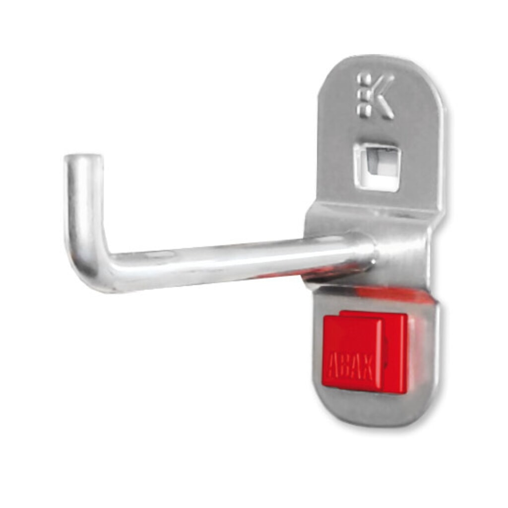 Kappes ABAX Werkzeughalter für Lochplatten, alufarben, senkrechtes Hakenende, Tiefe 75 mm Produktabbildung: Kappes ABAX Werkzeughalter für Lochplatten, alufarben, senkrechtes Hakenende, Tiefe 75 mm