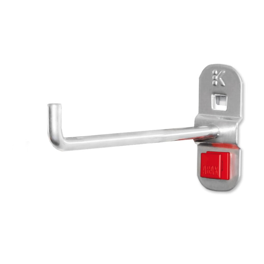 Produktabbildung: Kappes ABAX Werkzeughalter für Lochplatten, alufarben, senkrechtes Hakenende, Tiefe 125 mm