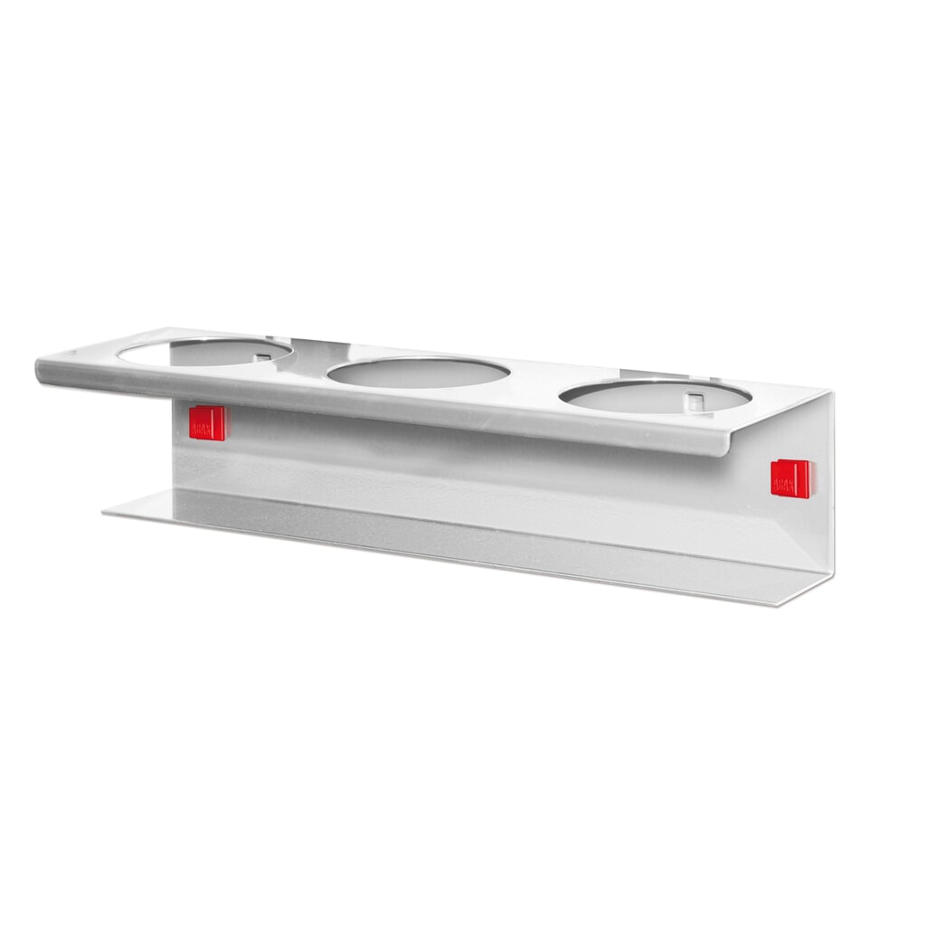 Kappes ABAX Runddosenhalter, 3-fach, alufarben, HxBxT 80 mm x 300 mm x 100 mm Produktabbildung: Kappes ABAX Runddosenhalter, 3-fach, alufarben, HxBxT 80 mm x 300 mm x 100 mm
