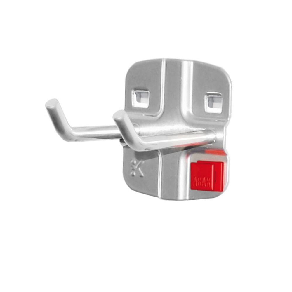 Produktabbildung: Kappes ABAX Doppelter Werkzeughalter, schräges Hakenende, alufarben, Tiefe 55 mm