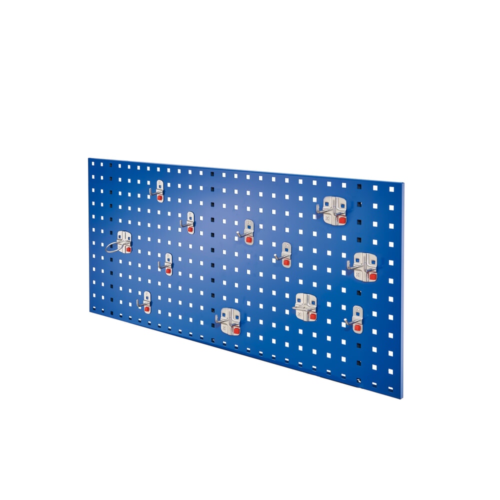 Produktabbildung: Kappes Lochplatten-Einsteigerset, mit Werkzeughaltersortiment, HxBxT 450 mm x 1000 mm x 150 mm, 12-teilig, enzianblau