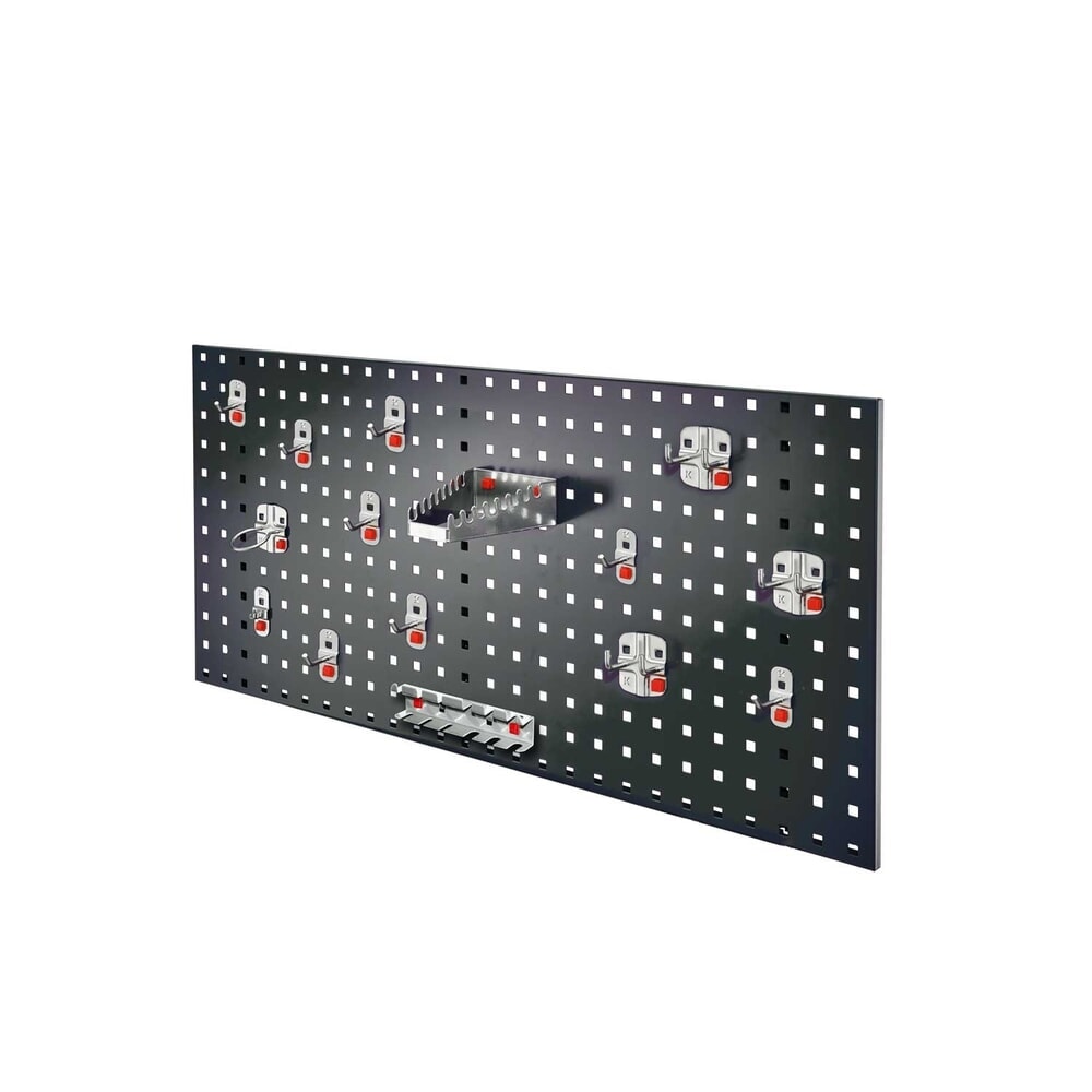 Produktabbildung: Kappes Lochplatten-Einsteigerset, mit Werkzeughaltersortiment, HxBxT 450 mm x 1000 mm x 150 mm, 15-teilig, anthrazitgrau