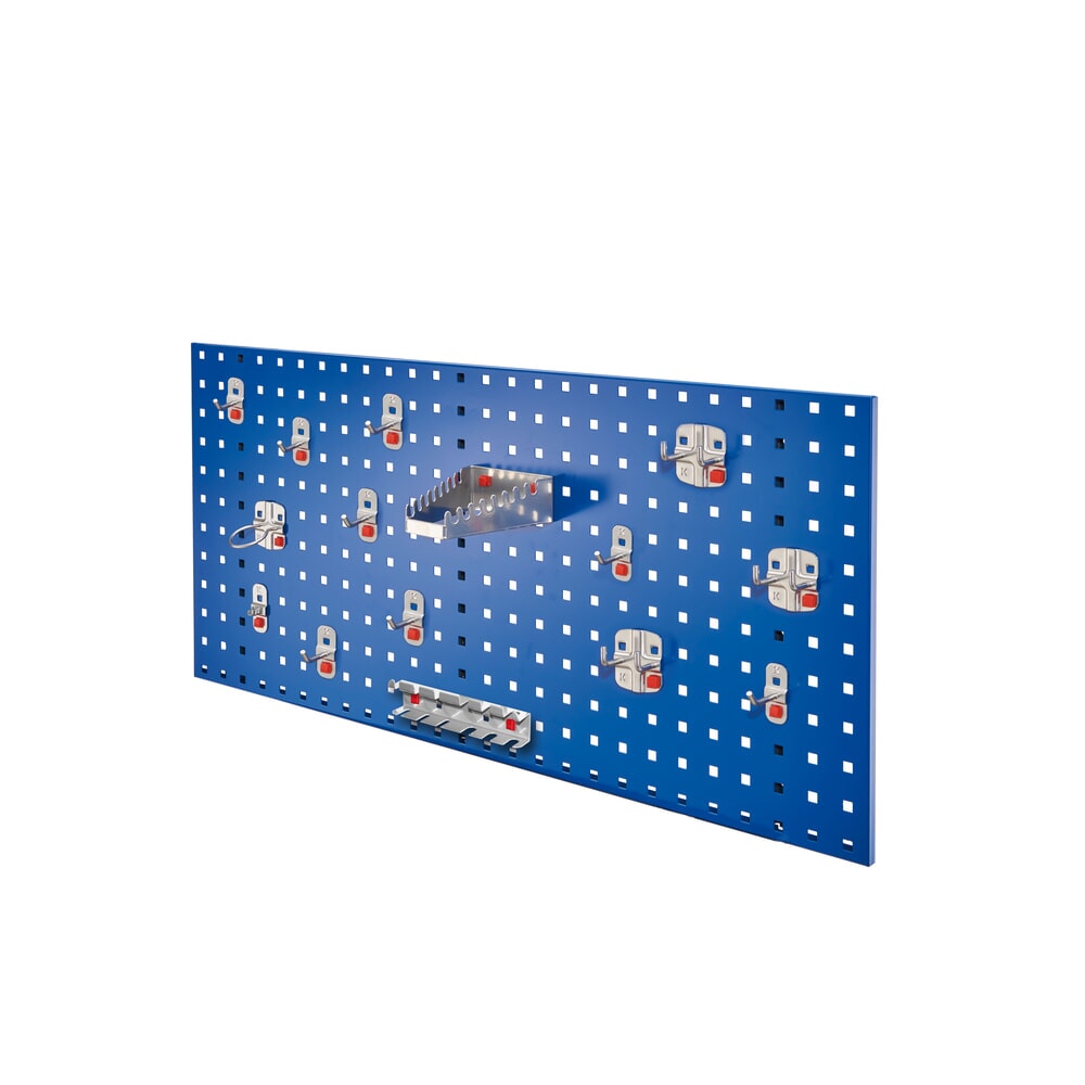 Produktabbildung: Kappes Lochplatten-Einsteigerset, mit Werkzeughaltersortiment, HxBxT 450 mm x 1000 mm x 150 mm, 15-teilig, enzianblau