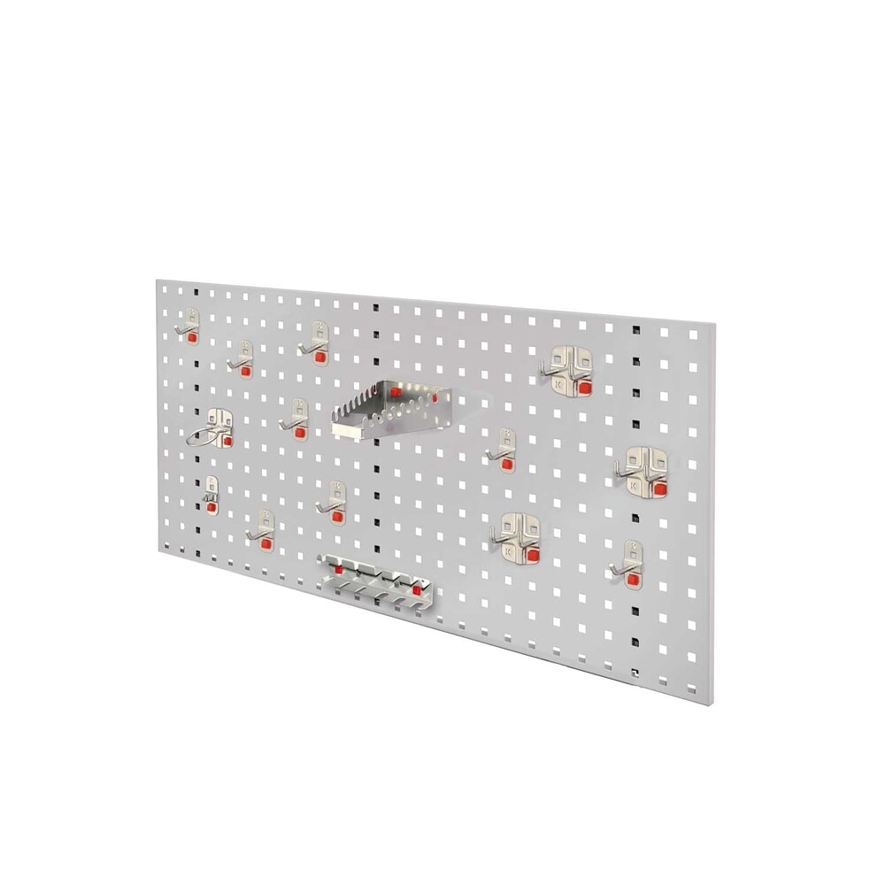Produktabbildung: Kappes Lochplatten-Einsteigerset, mit Werkzeughaltersortiment, HxBxT 450 mm x 1000 mm x 150 mm, 15-teilig, lichtgrau