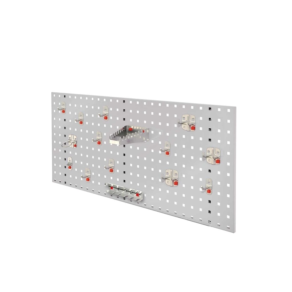 Produktabbildung: Kappes ABAX Lochplatten-Einsteigerset, mit Werkzeughaltersortiment, HxBxT 450 mm x 1000 mm x 150 mm, 15-teilig, lichtgrau