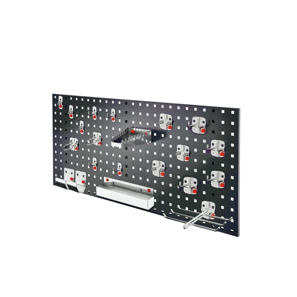 Produktabbildung: Kappes Lochplatten-Einsteigerset, mit Werkzeughaltersortiment, HxBxT 450 mm x 1000 mm x 150 mm, 21-teilig, anthrazitgrau