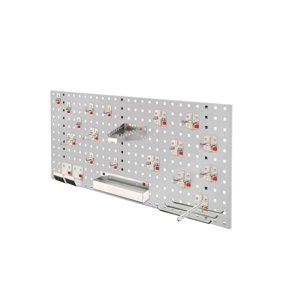 Produktabbildung: Kappes Lochplatten-Einsteigerset, mit Werkzeughaltersortiment, HxBxT 450 mm x 1000 mm x 150 mm, 21-teilig, lichtgrau