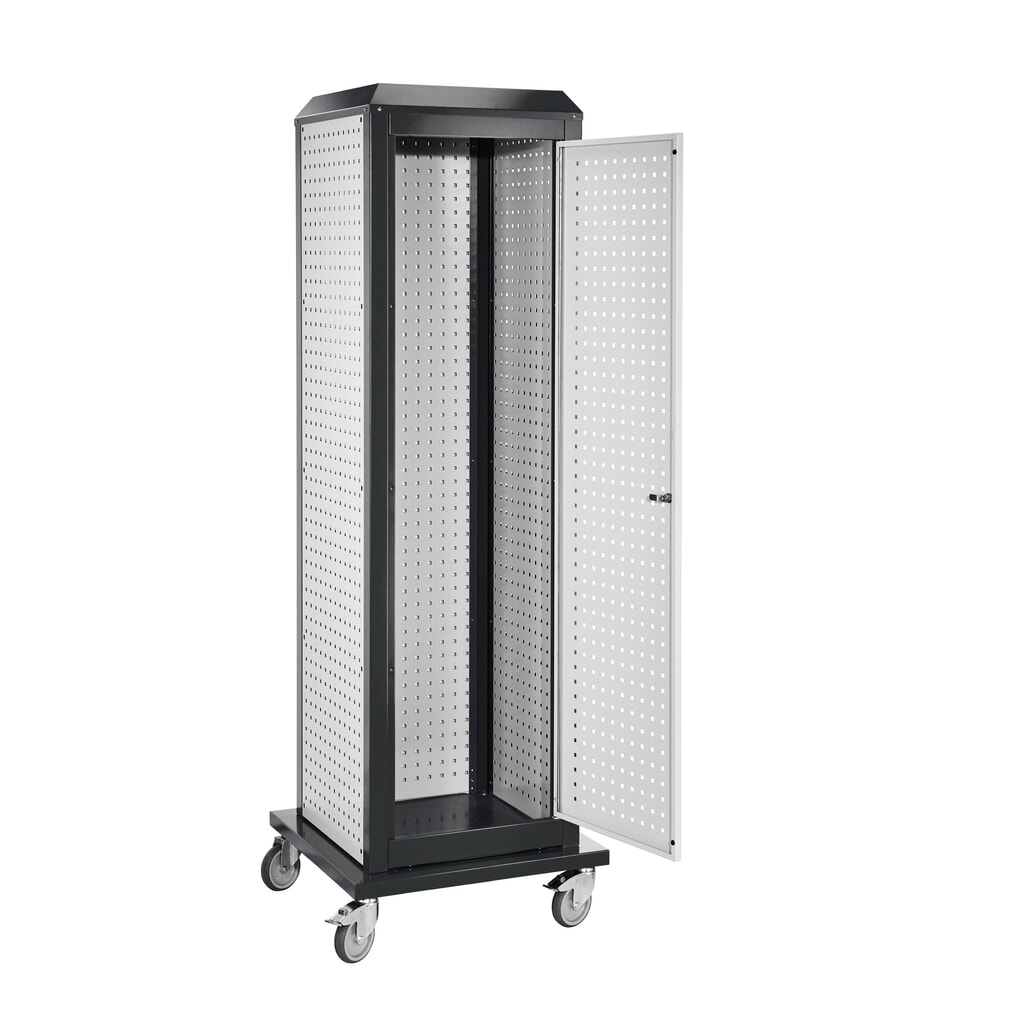 Kappes RasterPlan Werkzeugturm mit Tür, groß, mobil, Modell 2, lichtgrau/anthrazitgrau Produktabbildung: Kappes RasterPlan Werkzeugturm mit Tür, groß, mobil, Modell 2, lichtgrau/anthrazitgrau