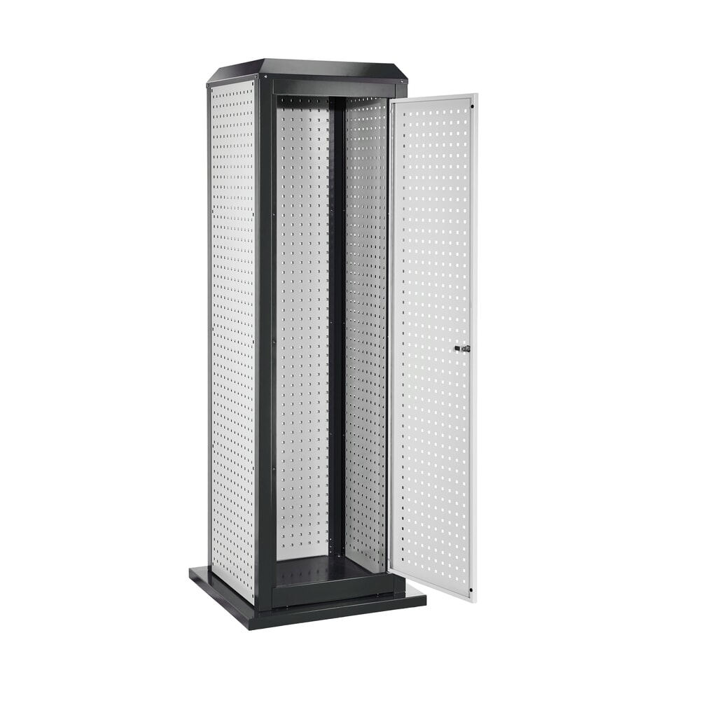Kappes RasterPlan Werkzeugturm mit Tür, groß, stationär, Modell 2, lichtgrau/anthrazitgrau Produktabbildung: Kappes RasterPlan Werkzeugturm mit Tür, groß, stationär, Modell 2, lichtgrau/anthrazitgrau