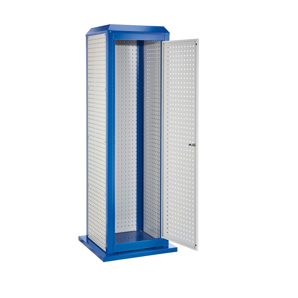 Kappes RasterPlan Werkzeugturm mit Tür, groß, stationär, Modell 2, lichtgrau/enzianblau Produktabbildung: Kappes RasterPlan Werkzeugturm mit Tür, groß, stationär, Modell 2, lichtgrau/enzianblau