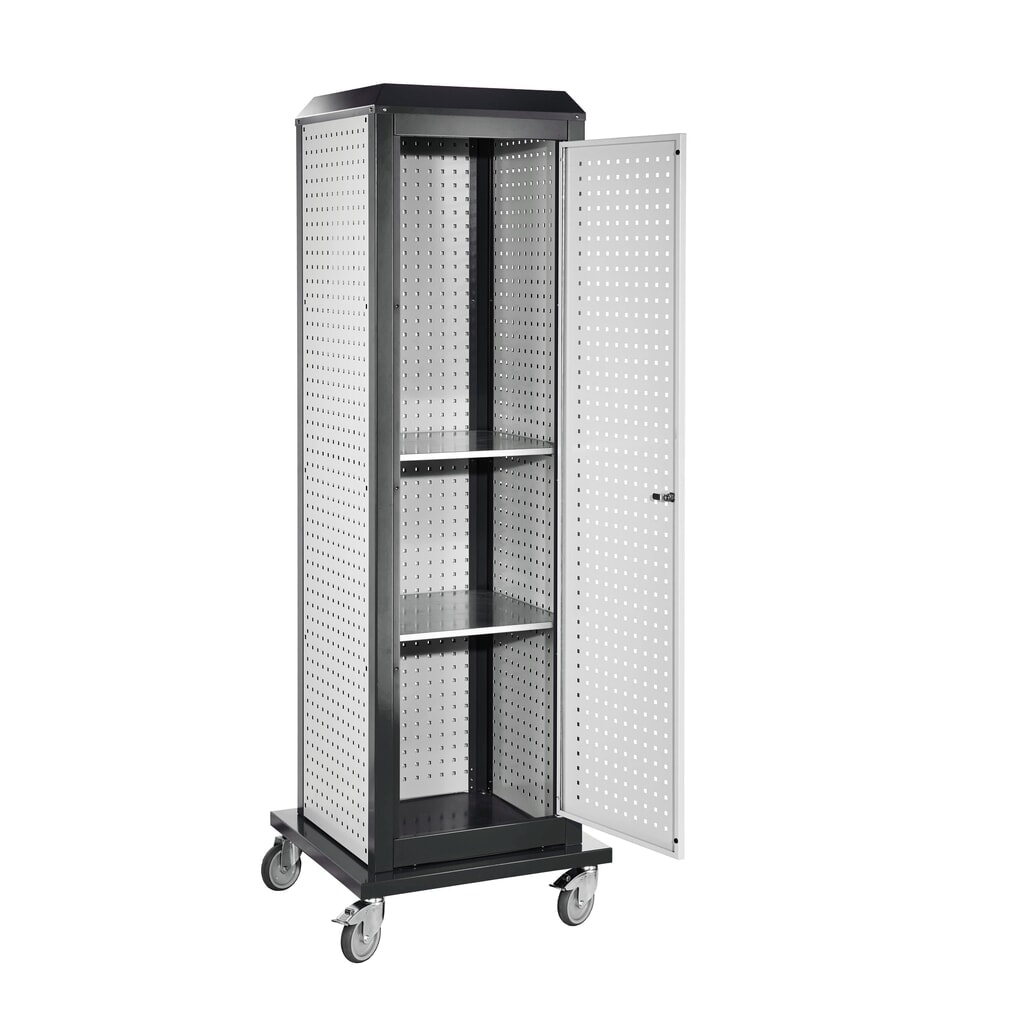 Kappes RasterPlan Werkzeugturm mit Tür, groß, mobil, Modell 5, lichtgrau/anthrazitgrau Produktabbildung: Kappes RasterPlan Werkzeugturm mit Tür, groß, mobil, Modell 5, lichtgrau/anthrazitgrau