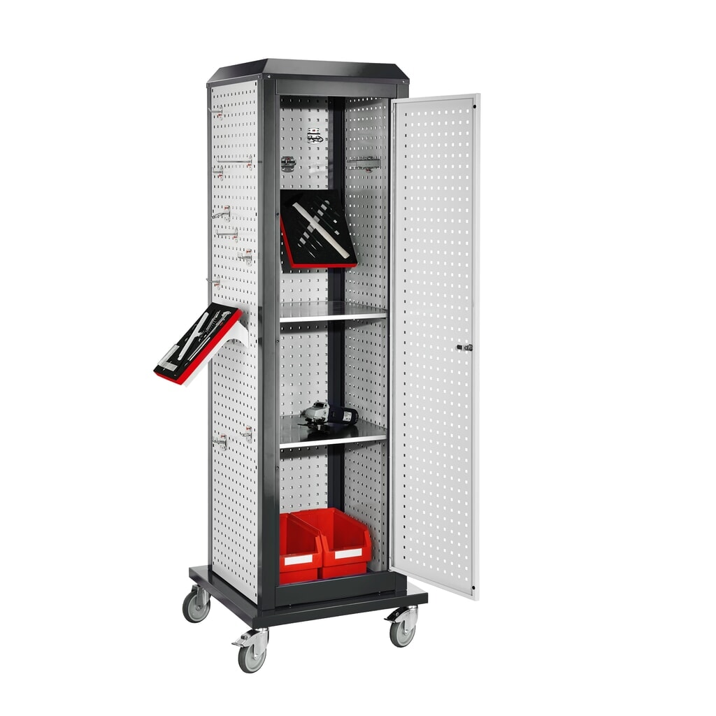 Kappes RasterPlan Werkzeugturm mit Tür, groß, mobil, Modell 5, lichtgrau/anthrazitgrau Produktabbildung Nr. 2: Kappes RasterPlan Werkzeugturm mit Tür, groß, mobil, Modell 5, lichtgrau/anthrazitgrau