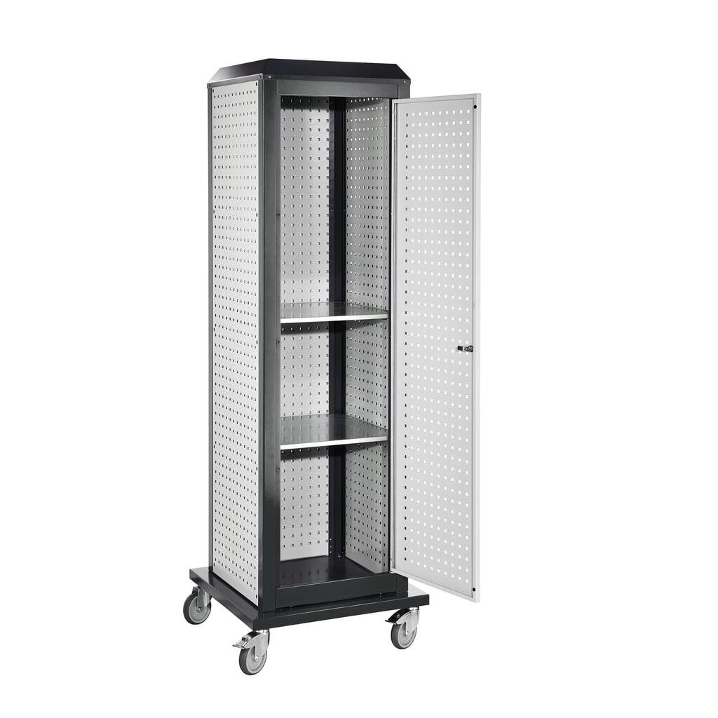 Produktabbildung Nr. 3: Kappes RasterPlan Werkzeugturm mit Tür, groß, mobil, Modell 5, lichtgrau/anthrazitgrau
