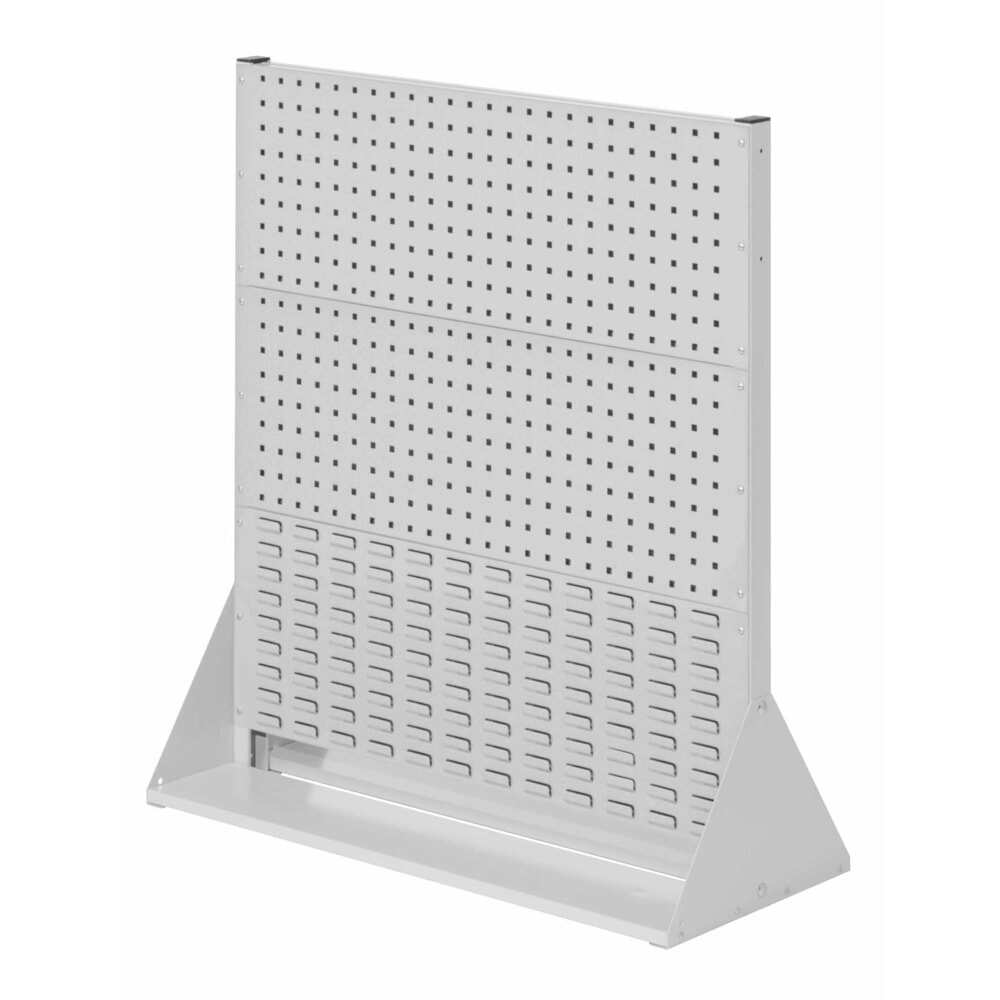 Produktabbildung: Kappes RasterPlan Lochplatten-Wand, doppelseitig, 4 Lochplatten, 2 Schlitzplatten, HxBxT 1100 x 1000 x 430 mm, lichtgrau