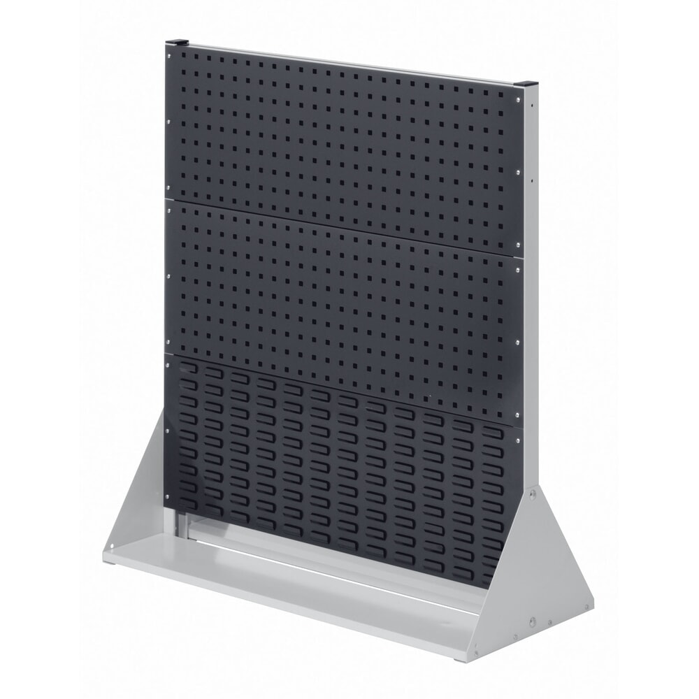 Produktabbildung: Kappes RasterPlan Lochplatten-Wand, doppelseitig, 4 Lochplatten, 2 Schlitzplatten, HxBxT 1100 x 1000 x 430 mm, lichtgrau/anthrazitgrau