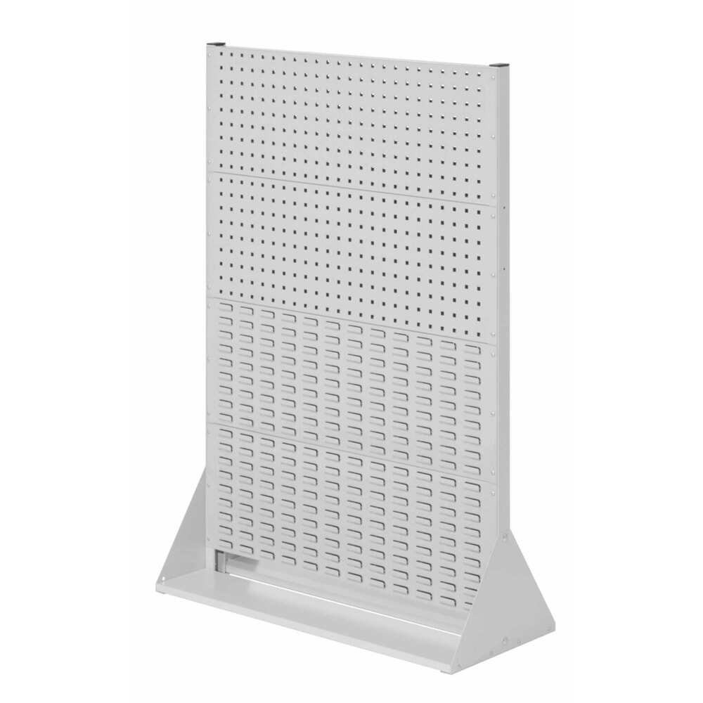 Produktabbildung: Kappes RasterPlan Lochplatten-Wand, doppelseitig, 4 Lochplatten, 4 Schlitzplatten, HxBxT 1450 x 1000 x 430 mm, lichtgrau
