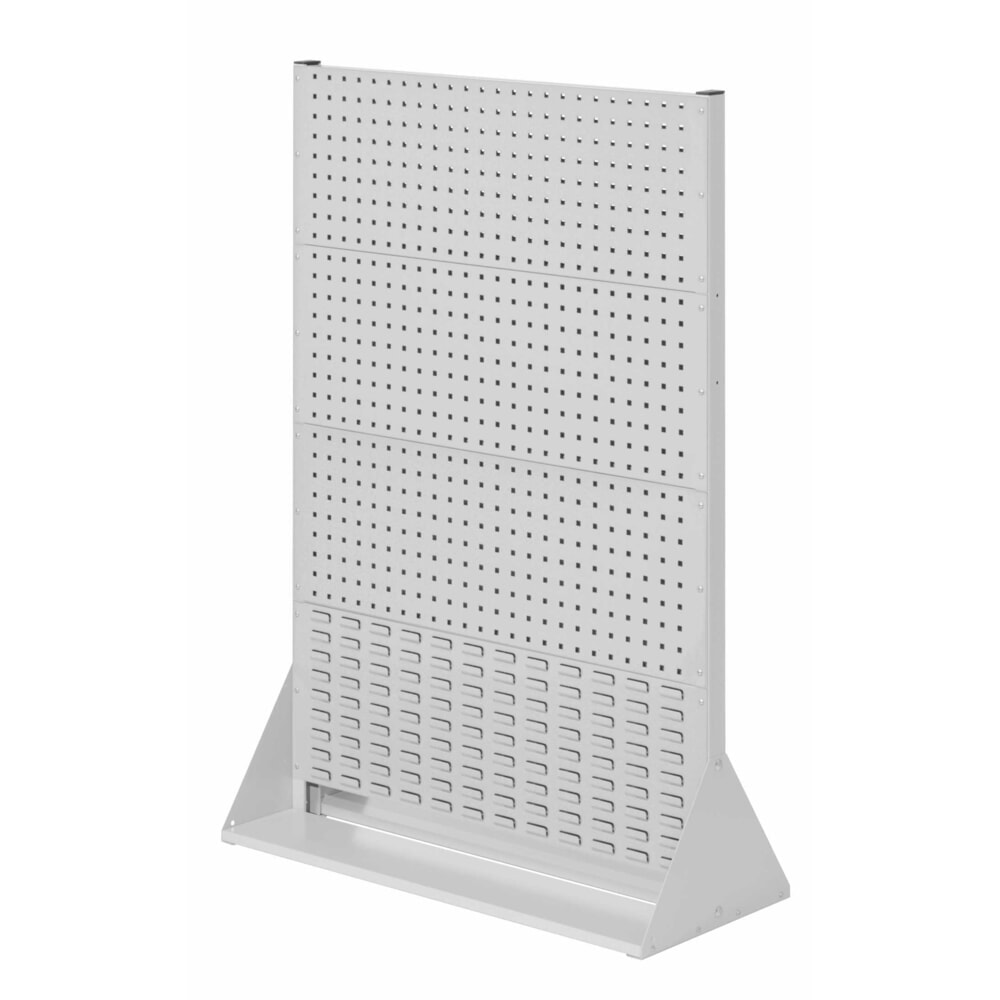 Produktabbildung: Kappes RasterPlan Lochplatten-Wand, doppelseitig, 6 Lochplatten, 2 Schlitzplatten, HxBxT 1450 x 1000 x 430 mm, lichtgrau