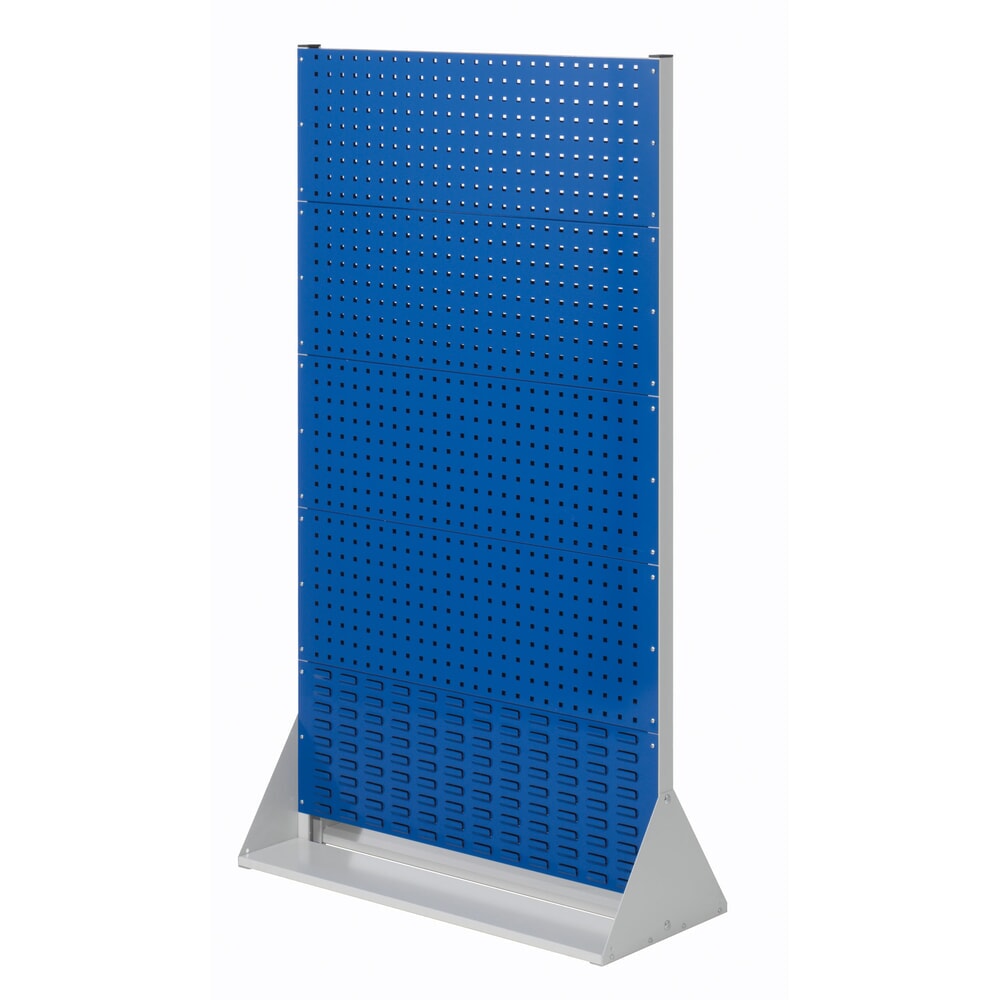 Produktabbildung: Kappes RasterPlan Lochplatten-Wand, doppelseitig, 8 Lochplatten, 2 Schlitzplatten, HxBxT 1790 x 1000 x 430 mm, lichtgrau/enzianblau