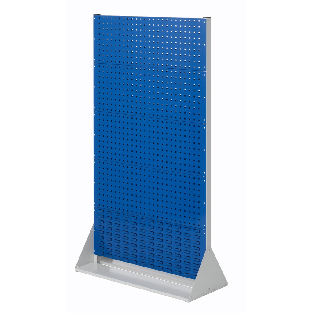 Kappes RasterPlan Lochplatten-Wand, doppelseitig, 8 Lochplatten, 2 Schlitzplatten, HxBxT 1790 x 1000 x 430 mm, lichtgrau/enzianblau Produktabbildung: Kappes RasterPlan Lochplatten-Wand, doppelseitig, 8 Lochplatten, 2 Schlitzplatten, HxBxT 1790 x 1000 x 430 mm, lichtgrau/enzianblau