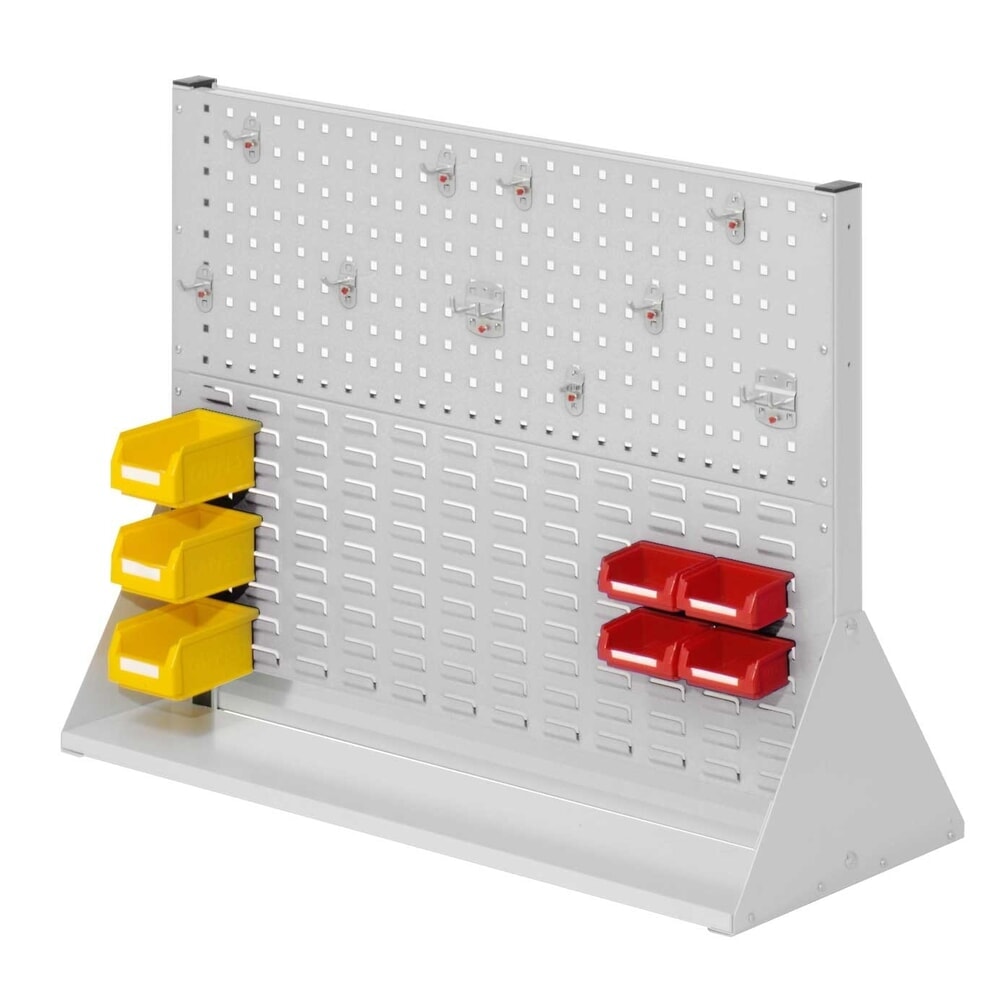 Produktabbildung: Kappes RasterPlan Lochplatten-Wand, doppelseitig, Werkzeughaltersortiment, 10-teilig, HxBxT 760 x 1000 x 430 mm, lichtgrau