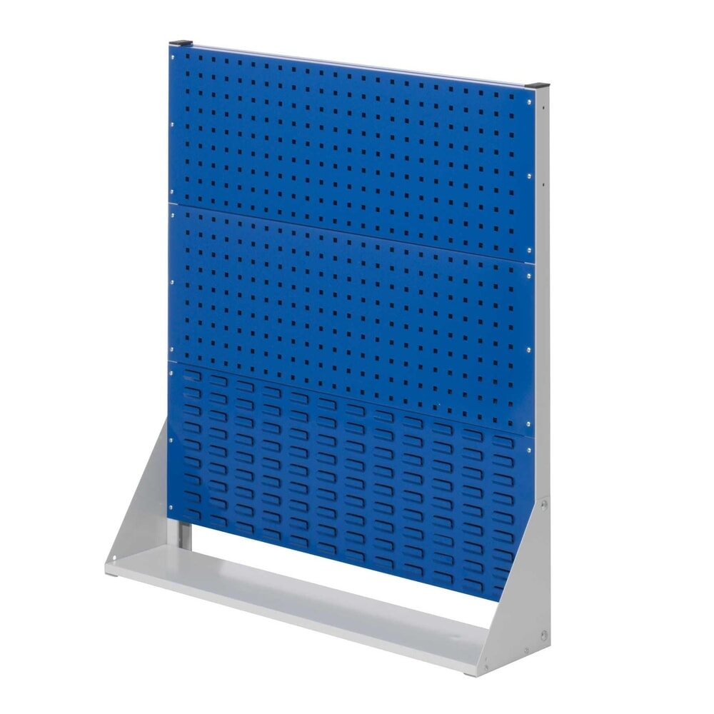 Produktabbildung: Kappes RasterPlan Lochplatten-Wand, einseitig, 2 Lochplatten, 1 Schlitzplatte, HxBxT 1100 x 1000 x 240 mm, lichtgrau/enzianblau