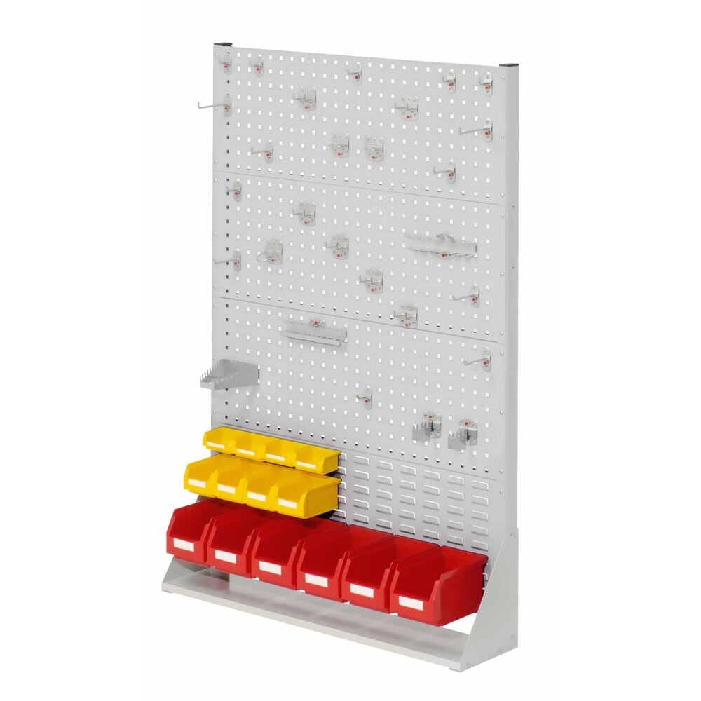 Produktabbildung: Kappes RasterPlan Lochplatten-Wand, einseitig, Werkzeughaltersortiment 28-teilig, HxBxT 1450 x 1000 x 240 mm, lichtgrau