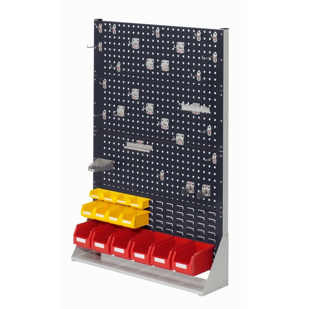 Produktabbildung: Kappes RasterPlan Lochplatten-Wand, einseitig, Werkzeughaltersortiment 28-teilig, HxBxT 1450 x 1000 x 240 mm, lichtgrau/anthrazitgrau