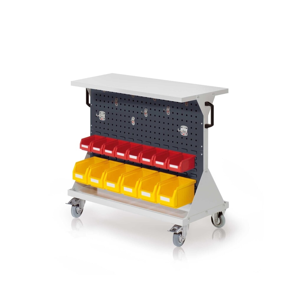 Produktabbildung: Kappes Rastermobil-Rollwagen, HxBxT 930 mm x 1000 mm x 500 mm, mit Ablageboden, lichtgrau/anthrazitgrau