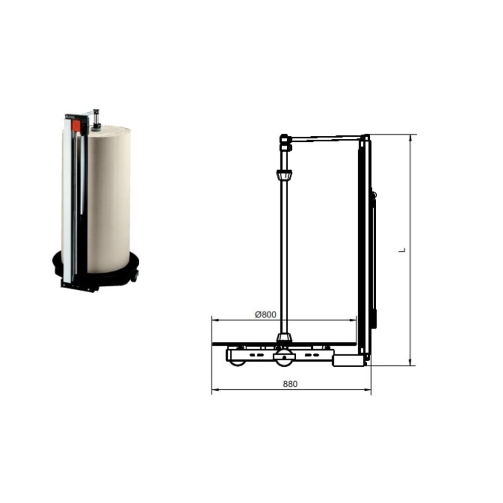 Produktabbildung Nr. 4: Rocholz Schneidständer senkrecht, für schwere Rollen, Rollengewicht max. 200 kg,  Rollen-Ø max. 700 mm, Schnittbreite 1600 mm