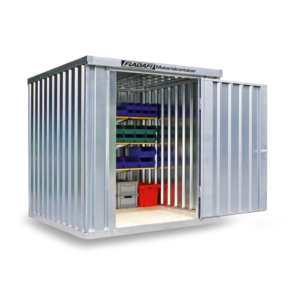 FLADAFI® Materialcontainer Einzelmodul, verzinkt, HxBxT 2.150 x 2.100 x 2.170 mm, zerlegt, Holzfußboden Produktabbildung: FLADAFI® Materialcontainer Einzelmodul, verzinkt, HxBxT 2.150 x 2.100 x 2.170 mm, zerlegt, Holzfußboden