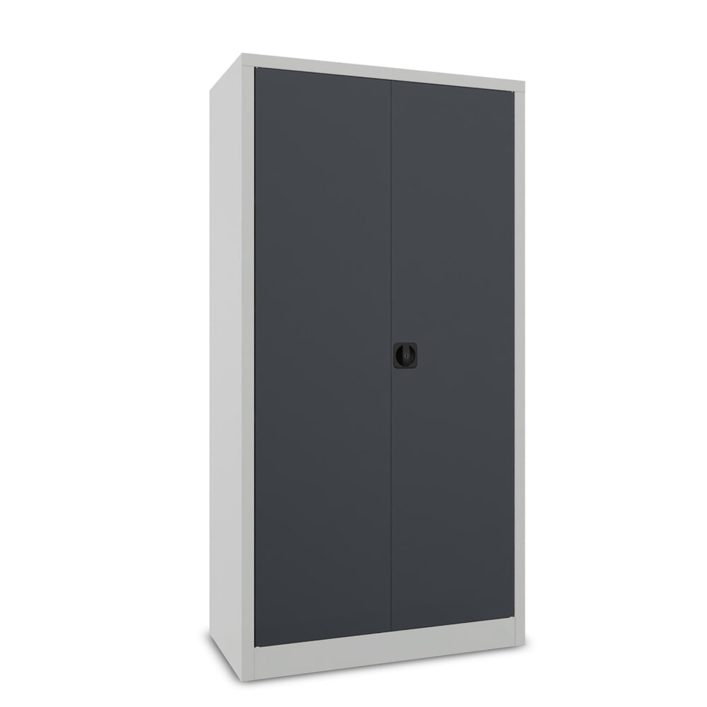 Produktabbildung Nr. 2: PAVOY Flügeltürenschrank mit Hutboden, Trennwand, verzinkten Fachböden und Kleiderstange, HxBxT 1950 x 1000 x 600 mm, lichtgrau/anthrazitgrau