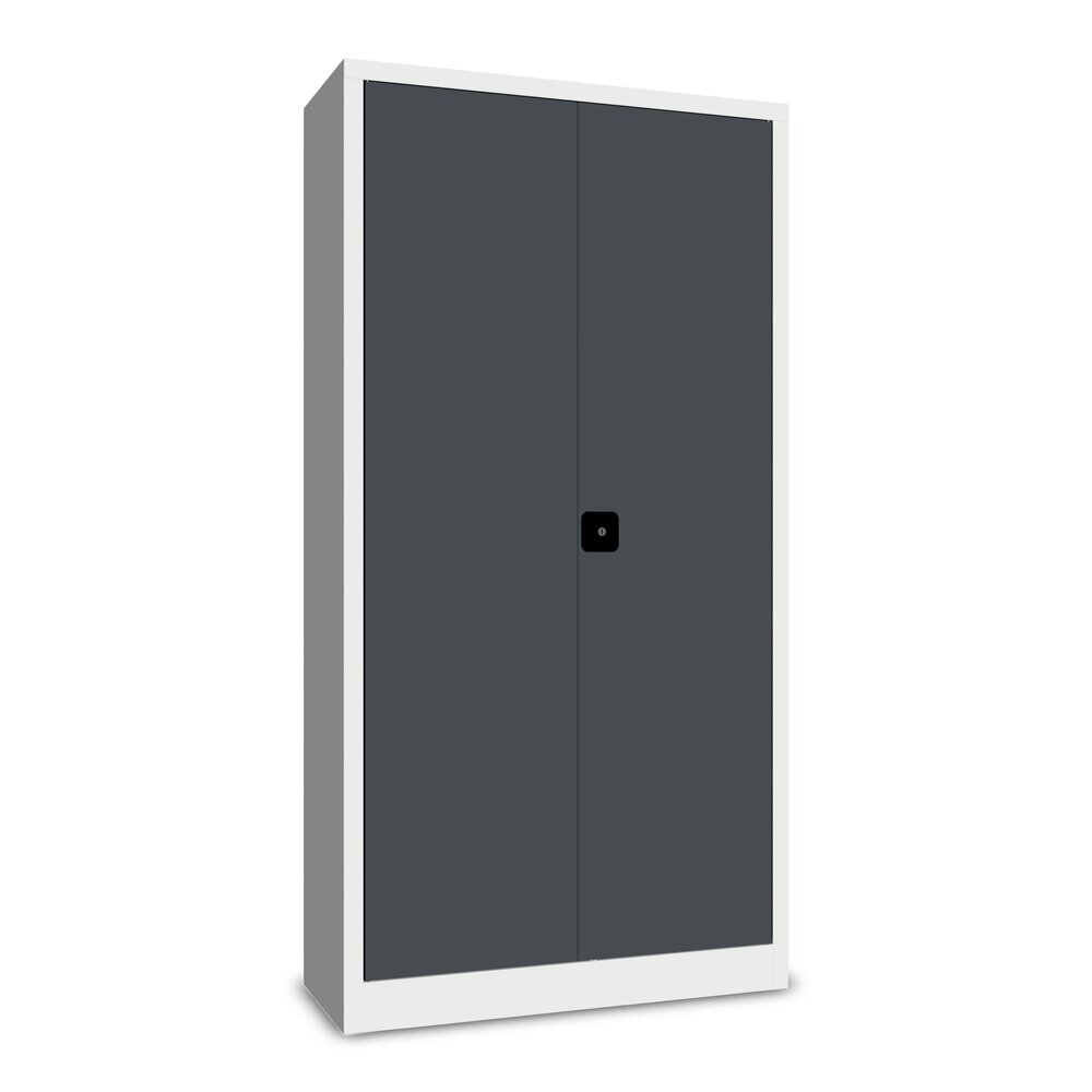 Produktabbildung Nr. 3: PAVOY Putzmittelschrank mit Trennwand, verzinkten Fachböden und Kleiderstange, HxBxT 1950 x 1000 x 500 mm, lichtgrau/anthrazitgrau