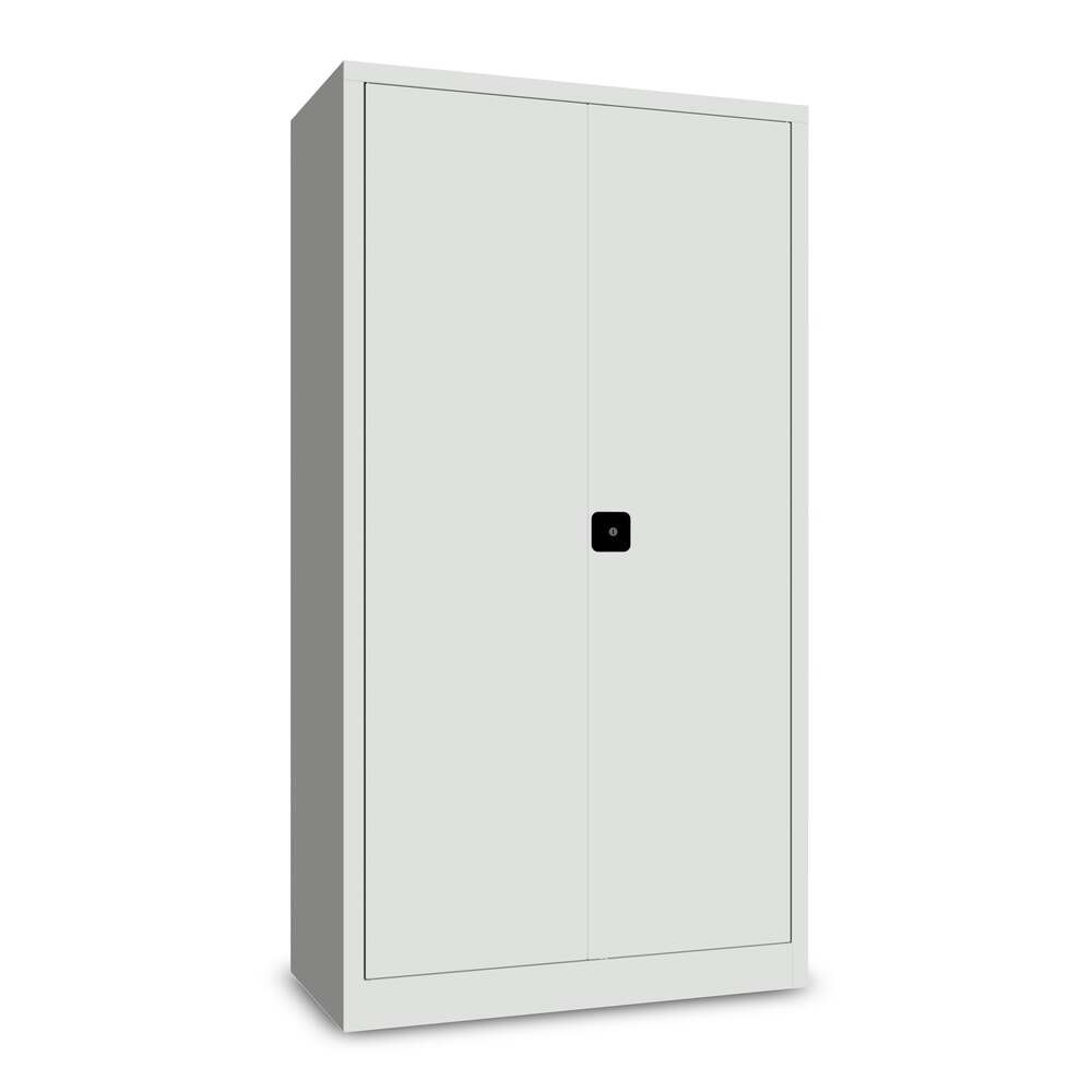 Produktabbildung Nr. 2: PAVOY Putzmittelschrank mit Trennwand, verzinkten Fachböden und Kleiderstange, HxBxT 1950 x 1000 x 500 mm, lichtgrau/lichtgrau