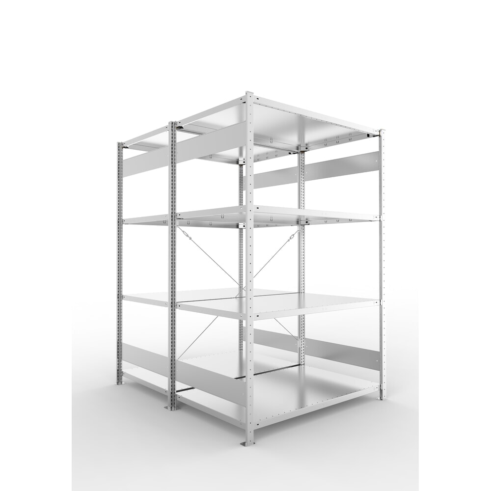 Produktabbildung Nr. 1: META Weitspannregal, doppelzeilig, GF, Fachlast 230 kg, verzinkt, HxBxT 2.000 x 1.300 x 600 mm