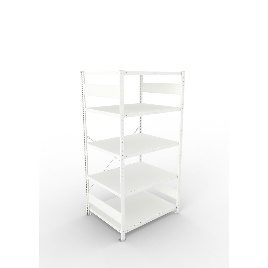 META Fachbodenregal Stecksystem, GF, FL 230 kg, lichtgrau, HxBxT 2.000 x 1.300 x 300 mm Produktabbildung: META Fachbodenregal Stecksystem, GF, FL 230 kg, lichtgrau, HxBxT 2.000 x 1.300 x 300 mm