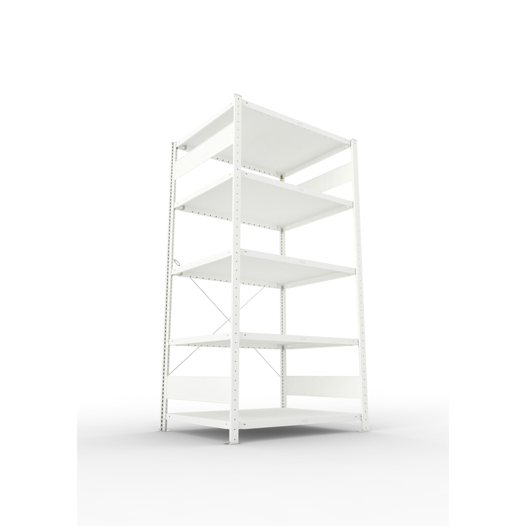META Fachbodenregal Stecksystem, GF, FL 230 kg, lichtgrau, HxBxT 2.000 x 1.300 x 400 mm Produktabbildung Nr. 4: META Fachbodenregal Stecksystem, GF, FL 230 kg, lichtgrau, HxBxT 2.000 x 1.300 x 400 mm