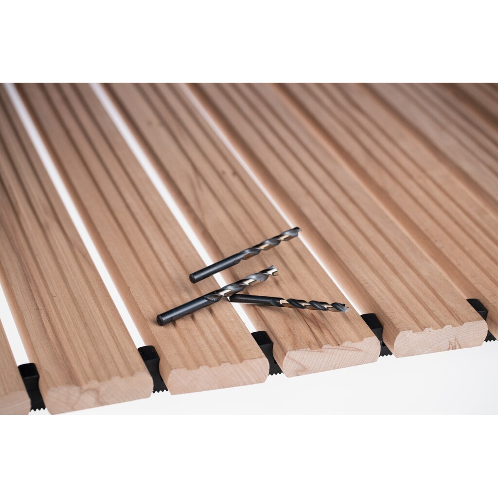 Produktabbildung Nr. 4: Miltex Arbeitsplatzmatte Yoga Holzrost, inkl. Auffahrkeilen und Abschrägung, Breite 800 mm