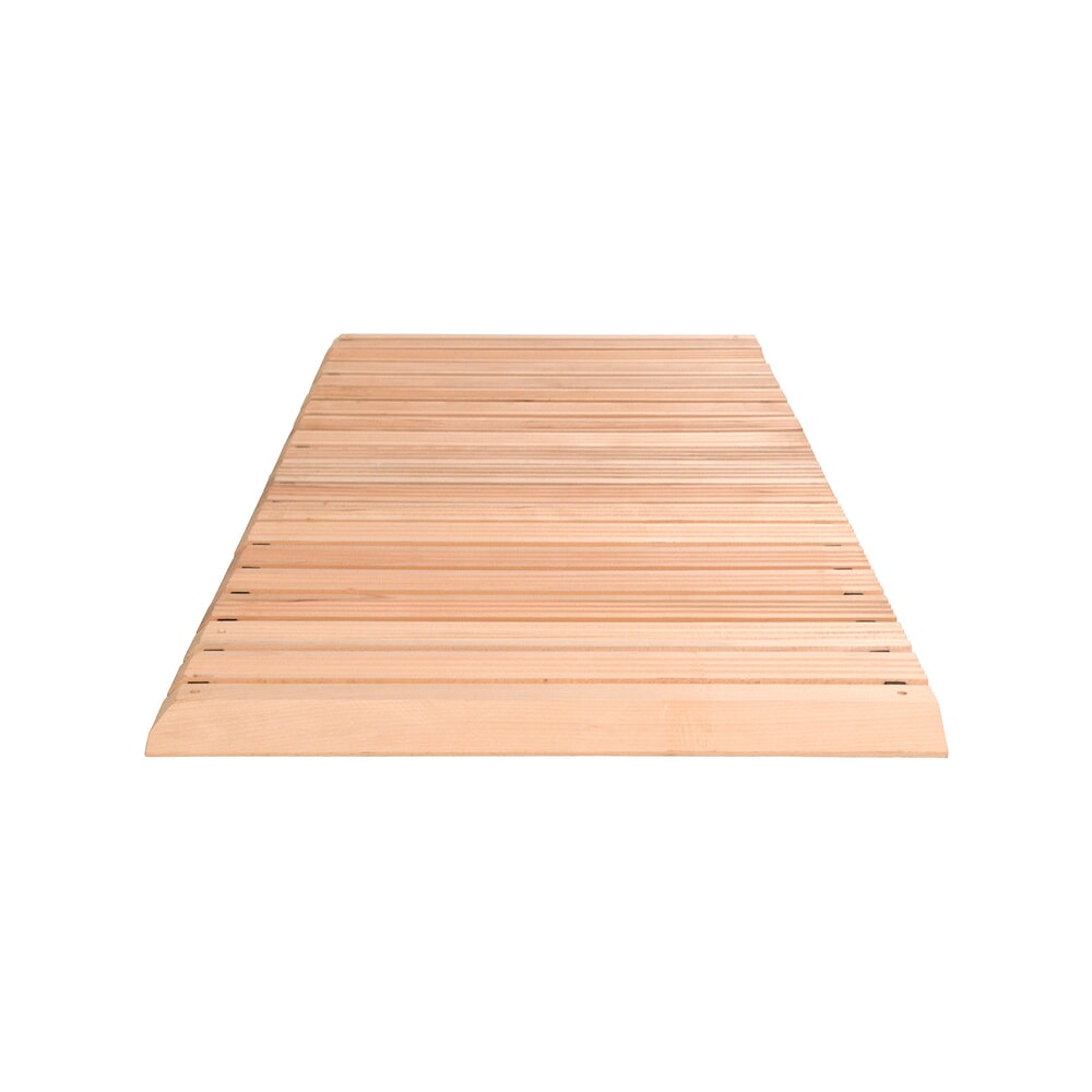 Produktabbildung: Miltex Arbeitsplatzmatte Yoga Holzrost, inkl. Auffahrkeilen und Abschrägung, Breite 800 mm