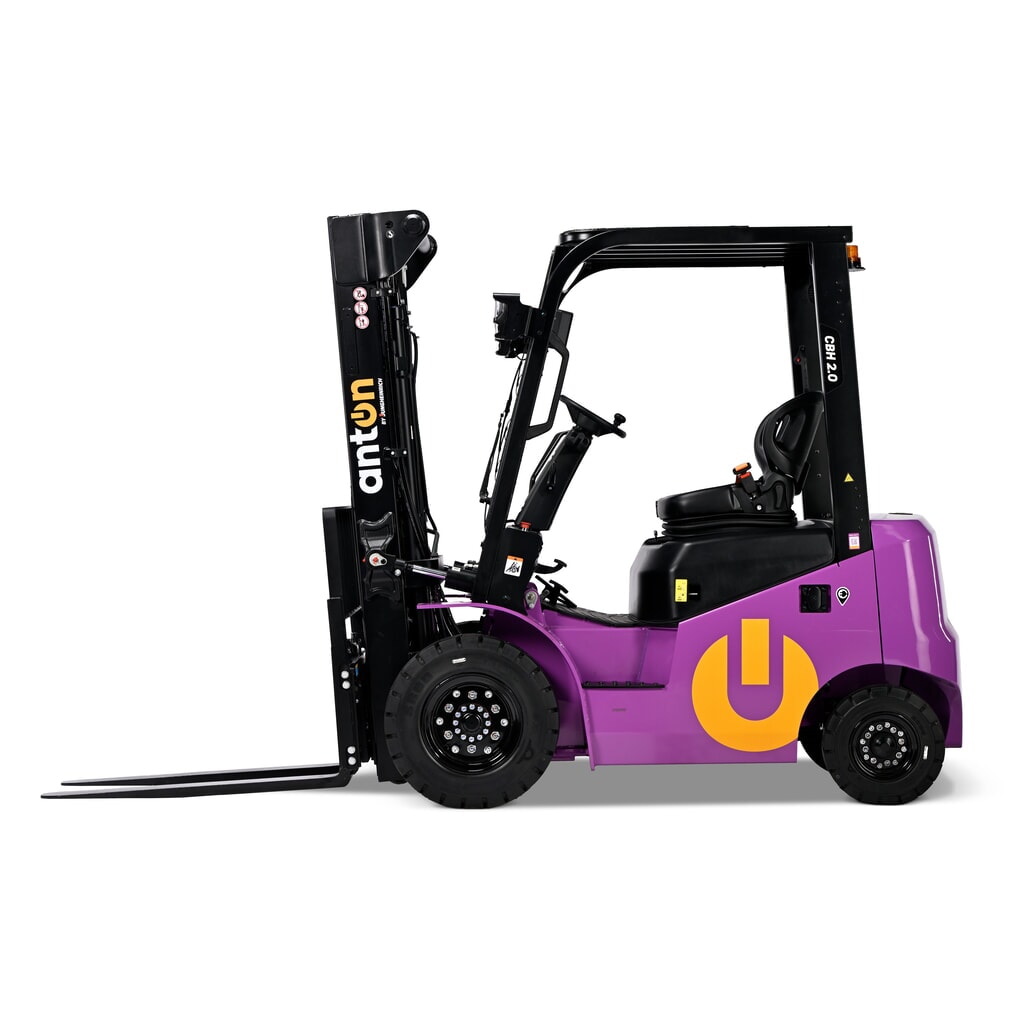 Produktabbildung: AntOn by Jungheinrich Elektro-Stapler CBH 2.0 mit Dreifach-Teleskop-Hubgerüst, Hubhöhe 4800 mm, Tragfähigkeit 2000 kg, Wetterschutzkabine Eco, inkl. Einbauladegerät