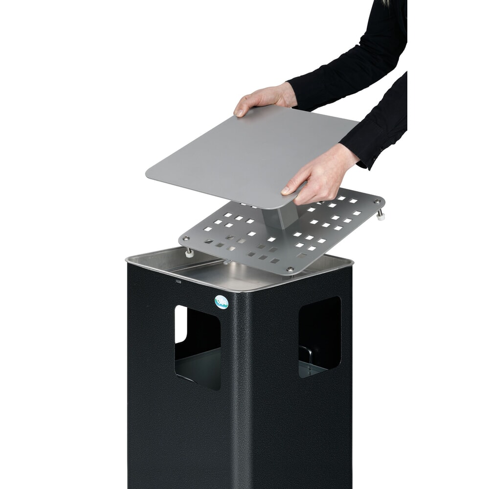 Produktabbildung Nr. 4: VAR® Kombiascher E14, mit 3 Einwurföffnungen und abschließbarem Dach, antiksilber