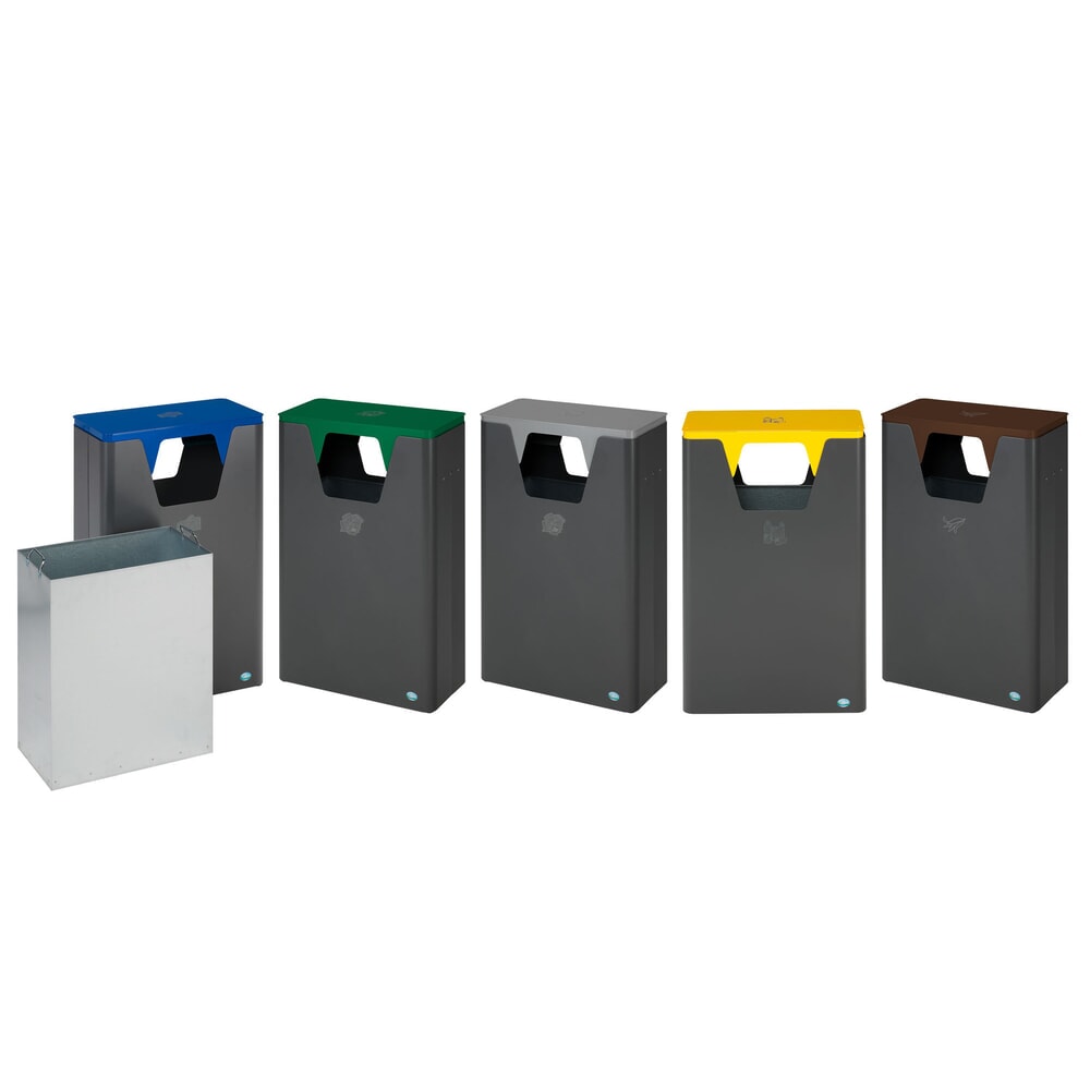 Produktabbildung Nr. 3: VAR® Wertstoffsammler WSG 82, für den Außenbereich, mit 2 Einwurföffnungen, Volumen 60 Liter, lichtgrau