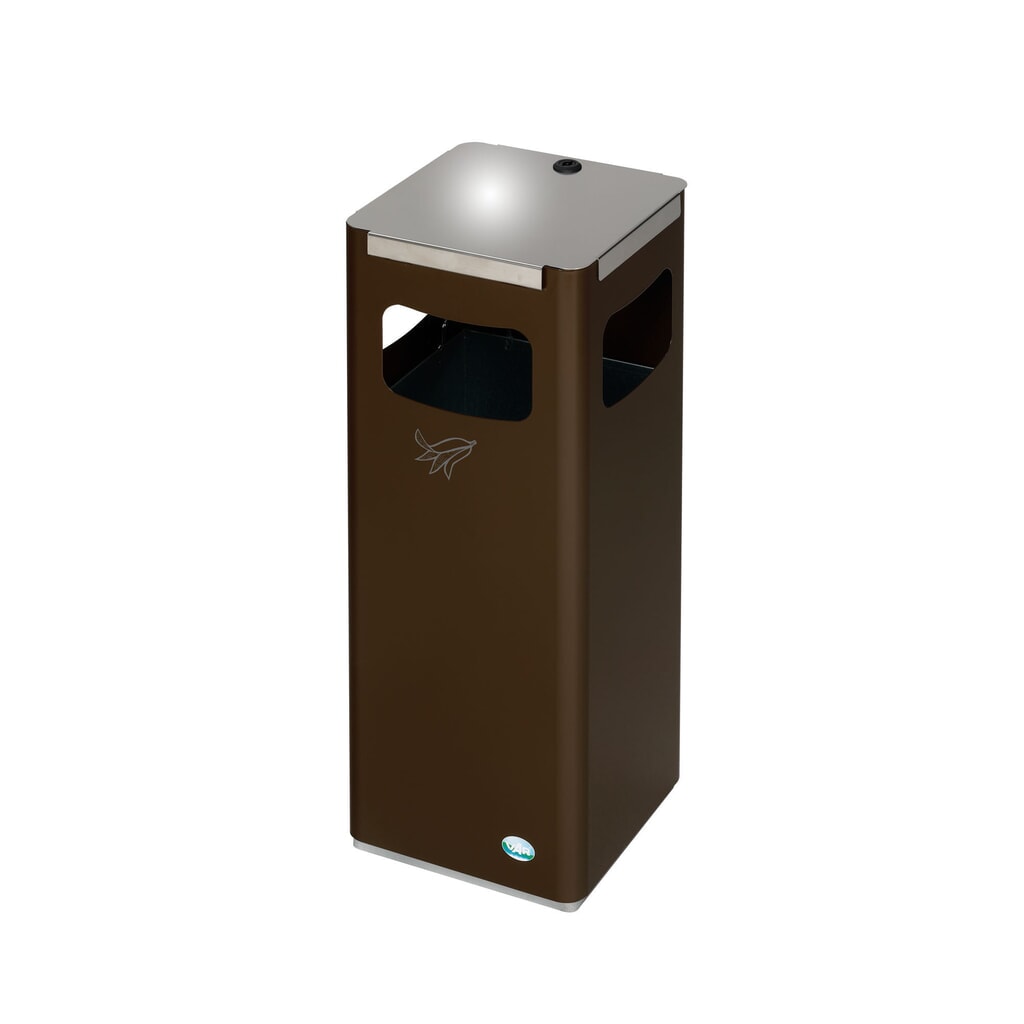 VAR® Wertstoffsammler WSG 25R, für den Außenbereich, mit 3 Einwurföffnungen, Volumen 22 Liter, sepiabraun Produktabbildung: VAR® Wertstoffsammler WSG 25R, für den Außenbereich, mit 3 Einwurföffnungen, Volumen 22 Liter, sepiabraun