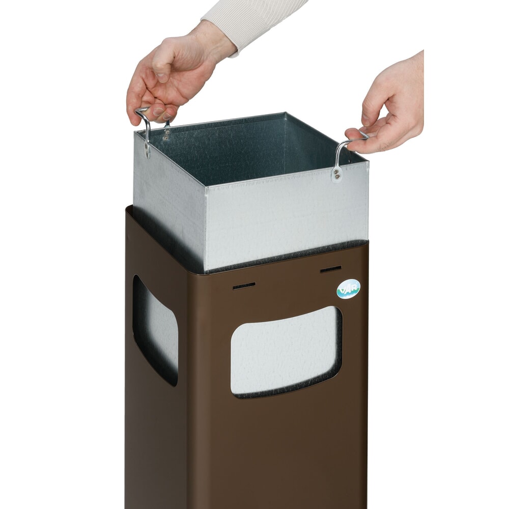 Produktabbildung Nr. 3: VAR® Wertstoffsammler WSG 25R, für den Außenbereich, mit 3 Einwurföffnungen, Volumen 22 Liter, sepiabraun